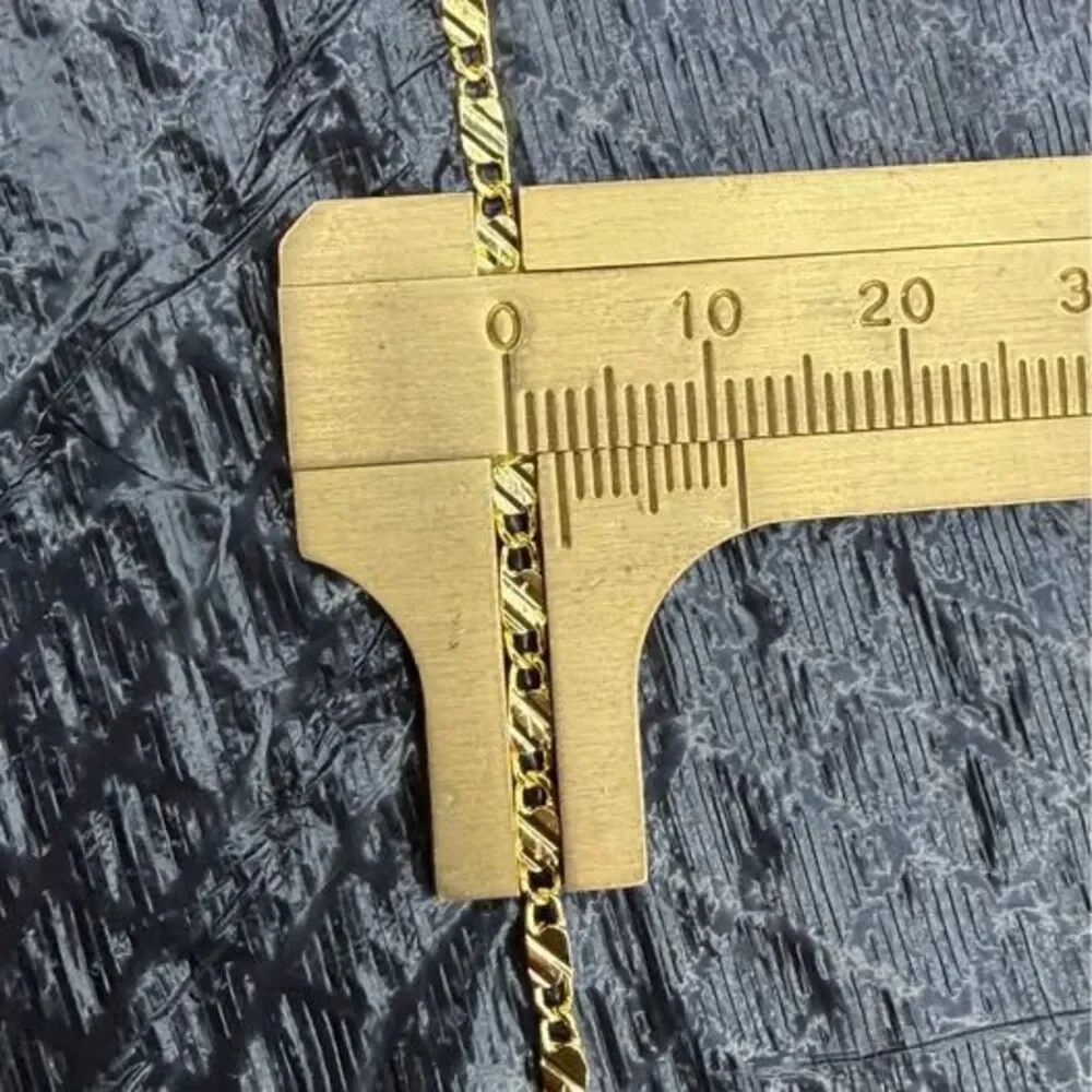 18K Gold Valentino Flat Link Chain 4.45g 2mm 16”